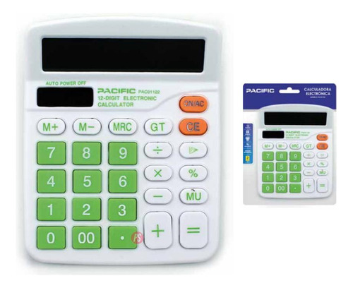 Calculadora Electrónica 12 Dígitos Verde - Ps
