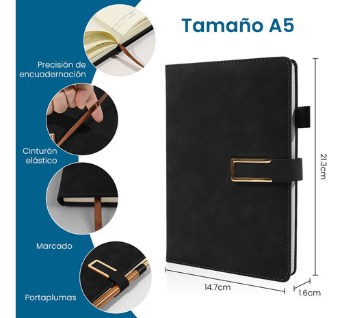 . Cuero Pu Libreta De Pasta Dura Con Pluma Y Caja De Regalo