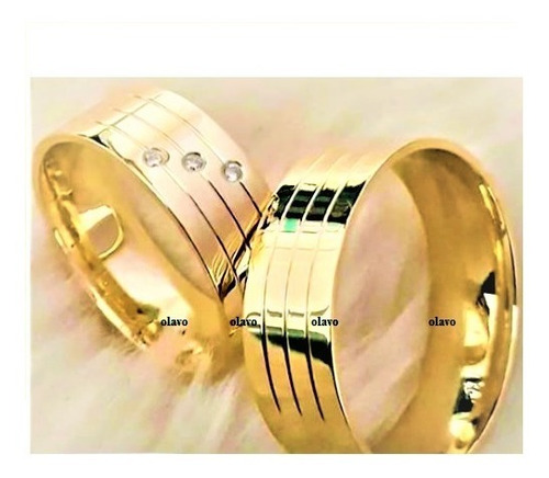 2 Alianças Em Ouro 18k (encapadas) 5mm Dourado Do Par, A Confirmar Após A Compra