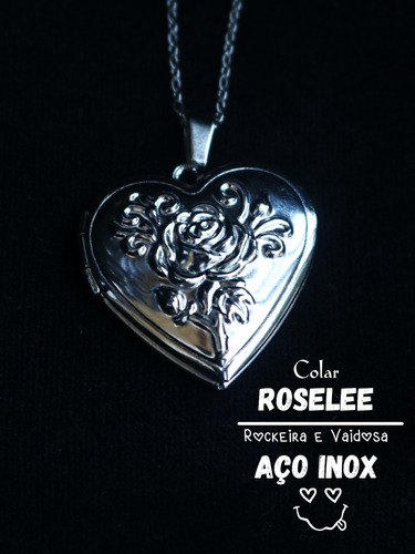 Imagem 3 de 3 de Colar Roselee Relicário Em Aço Inox