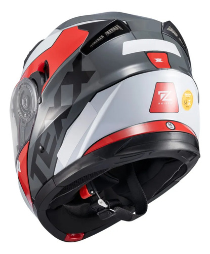 Capacete Escamot Gladiator V3 Reisen Vermelho E Branco 58