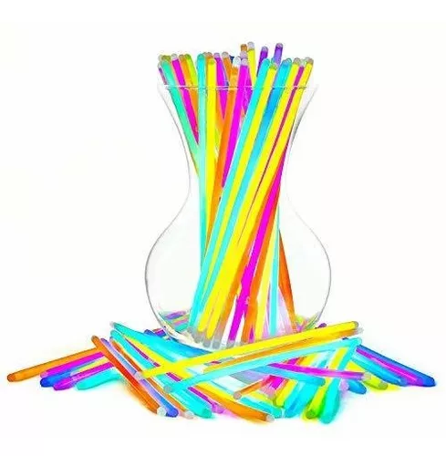 Paquete de 200 barras luminosas a granel, paquete de barras luminosas para  fiestas, collares de neón con conectores, 8 pulgadas que brillan en la