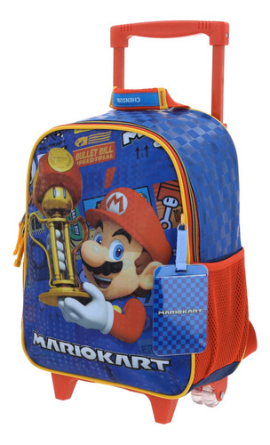Mochila Chenson Ruedas Preescolar Kinder Mario Bros Veloz