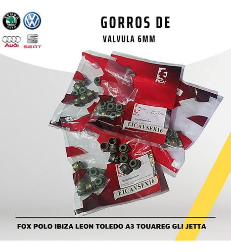 Gorros De Válvula Para Volkswagen Fox Polo Ibiza 6mm