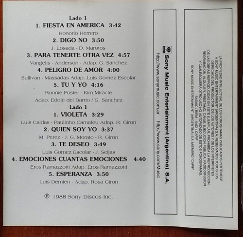 Chayanne - Chayanne (1988) Cassette Original Como Nuevo