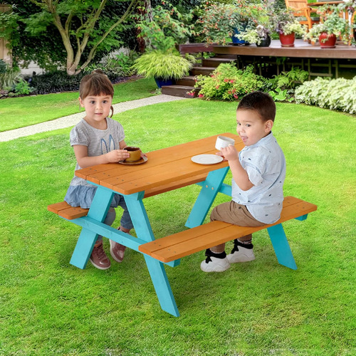 Mesa Y Banco De Picnic Niños Al Aire Libre De Madera, ...