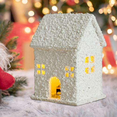 4 Adorno De Casa De Árbol De Navidad, Casa Con Nieve Estilo