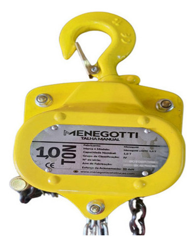 Talha De Corrente 5m Mtc 1,0t Menegotti
