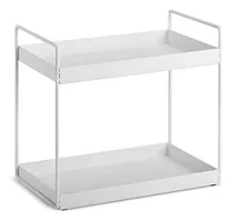 Comprar Organizador De Encimera De Baño De 2 Niveles, Bandeja De Tocador, Almacenamiento De Cosméticos Y Maquillaje, Estante De Cocina, Especiero, Estante De Pie, Blanco