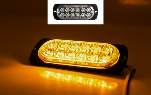 Baliza Led Ambar 12w 2 Lineas 6led 12v 24v