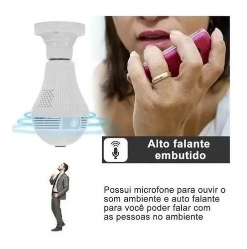 Imagem 7 de 9 de Kit Câmeras Ip Lâmpada Espiã 360º Panorâmica C/ Memoria 32gb
