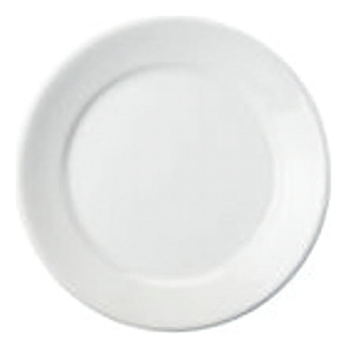 Plato plano blanco de porcelana convencional Schmidt de 24 cm