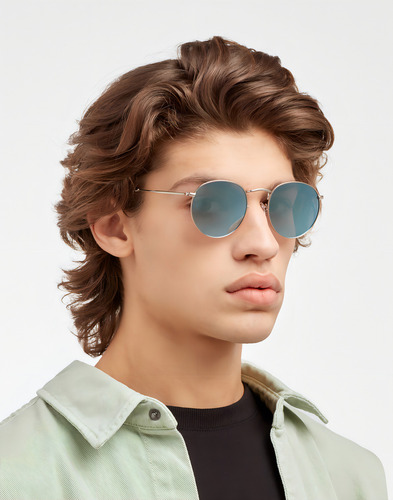 Gafas De Sol Polarizadas Hawkers Moma Midtown Unisex Lente Azul Claro Varilla Plata Armazón Plata Diseño Mirror