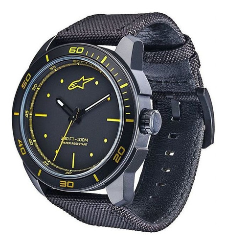 Relogio Tech 3h Preto Amarelo Alpinestars