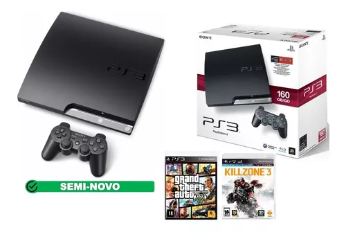 Playstation 3 Versão Gta V Com 30 Jogos Controle Novo E Brindes