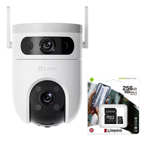 2 Cámara Wifi H9c Doble Lente Exte Ezviz + 2 Memoria 256gb