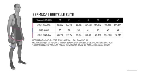 Imagem 4 de 10 de Bermuda Ciclismo Ert Elite Forro De Gel - Preto Liso