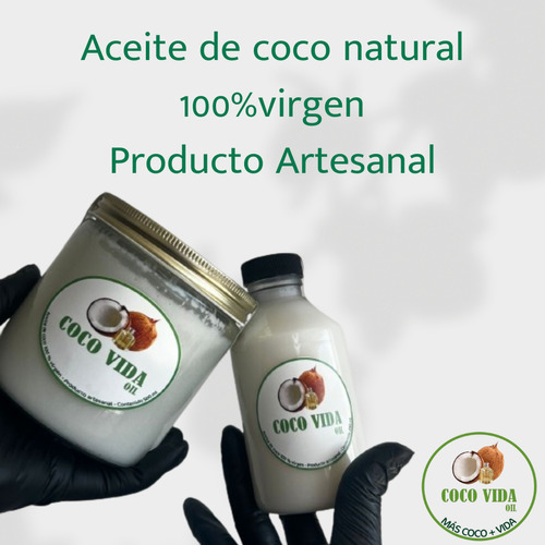 Aceite De Coco 100% Virgen, Templado Al Frío. Coco Vida Oil.