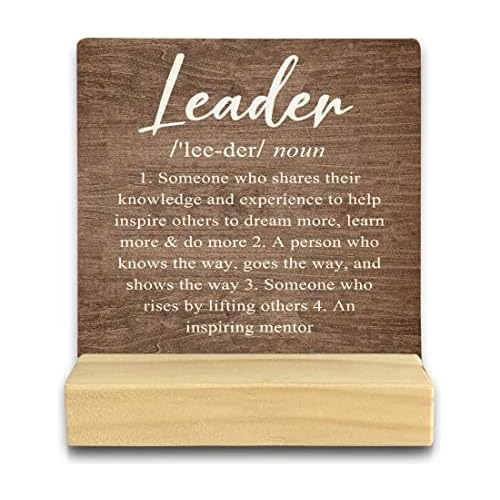 Señal De Definición De Líder Placa De Madera Decorac...