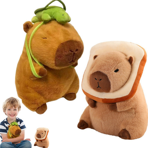 Muñeco De Peluche Capibara Con Pan Tostado Y Mochila Con For