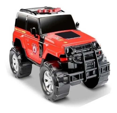 Camioneta Jeep Bombero Todo Terreno Fender Roma 32cm 1018 Color Rojo Personaje 4x4