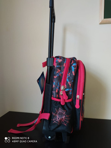 Mochila Bolsa Escolar Homem Aranha Grande Rodinhas Promoção!