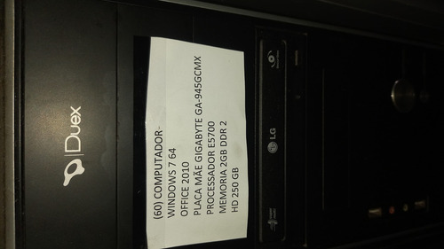 Computador Funcionando Cpu Intel 775 2gb Memoria Hd 80gb W7 (Usado)