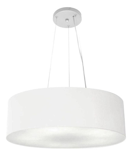 Pendente Cilíndrico Branco Lustres Vivare MJ-4134 Para Mesa de Jantar e Estar Bivolt