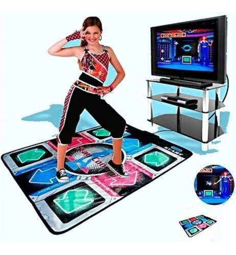 inalámbrico Interfaz AV Tapete de Baile con TV Doble Consola de Juegos somatosensorial 3D tapete de Yoga Suave para TV / computadora tapete de Baile en casa Antideslizante Plegable 