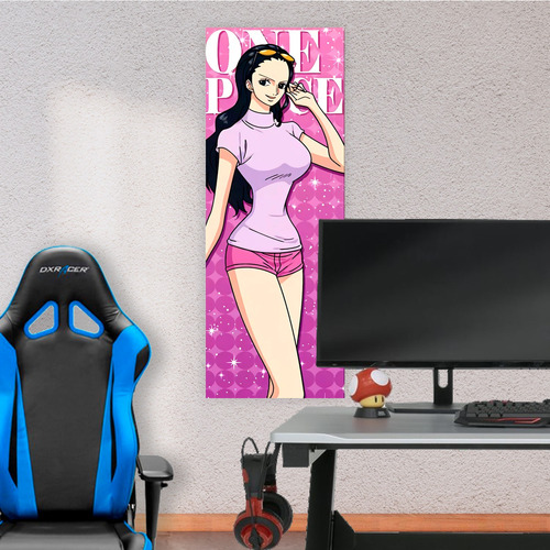 Cuadro Grande 30x80 Cm One Piece Nico Robin Remera Rosa