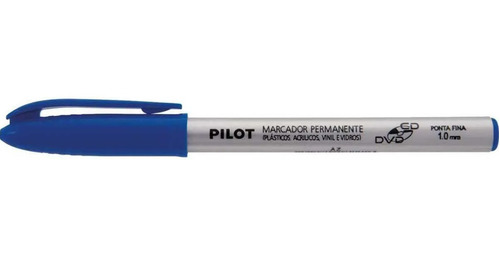 Caneta Permanente P Cd Dvd Azul Preto 1.0mm Ponta Fina Pilot