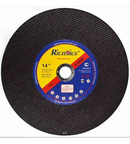 Kit 5 Disco De Corte Policorte 355mm 14pol Aço 355 X 25,4 X3