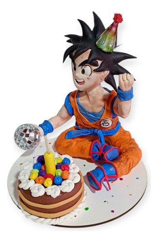 Adorno Para Torta Vela Goku Azul Goku