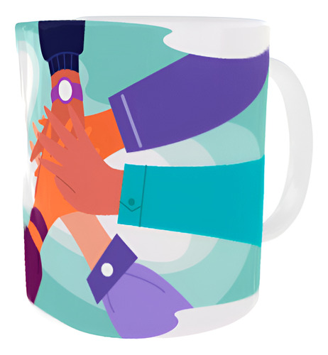 Taza Día Del Amigo, Amiga, Con Frases, Cerámica, Blanca. Blanco Amigos003