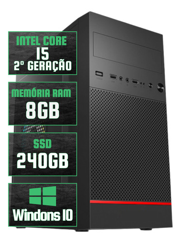 Computador Cpu Pc Intel I5 2400 8gb Ram, Ssd 256gb Desktop