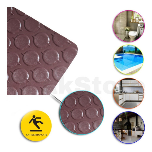 Piso Antiderrapante Muy Resistente Cafe Tramo 2.1m X 10m