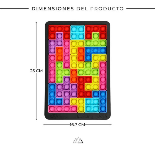 Epeak Brands - Juguete Tipo Tetris Fidget Toy. Rompecabezas, Juguete De Bloques De Construcción De Silicon, Push Pop It. Juguete Sensorial Didáctico De Burbujas Antiestrés, Para La Concentración