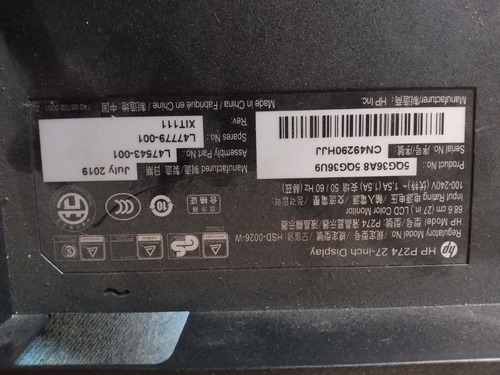 Flex Lvds Monitor Hp P274 27-inch (Usado)