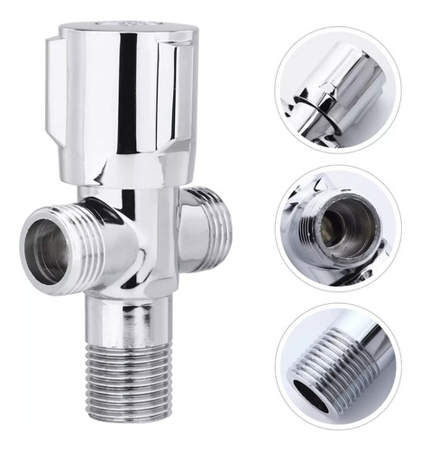 Llave Angular Doble 1/2 He En Acero Inoxidable Con Accesorio