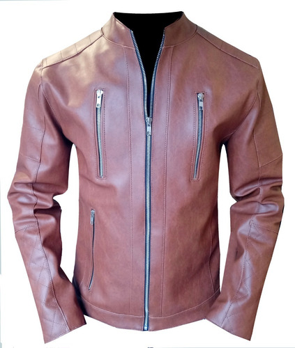 Imagen 2 de 6 de Campera X-class Cuero Eco Hombre Marrón Suela