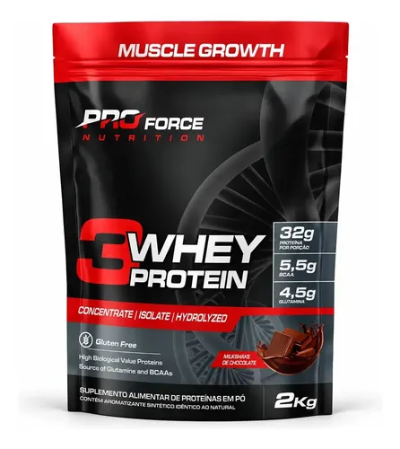 Whey Protein Com 32g De Proteína 2kg - Pro Force Nutrition Sabor Chocolate PROFO