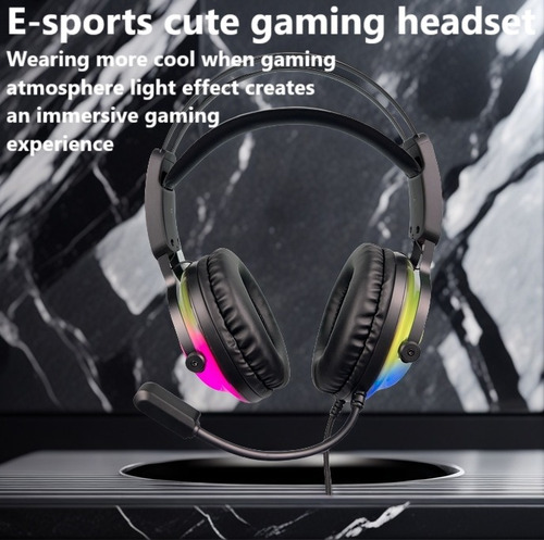 Audífonos Gamer Auriculares D22 Con Micrófono Luz Rgb Led