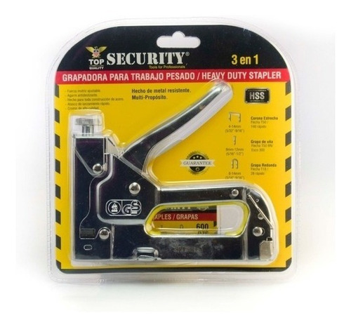 Engrapadora Tapiceria 3 En 1 Security Con 600 Grapas