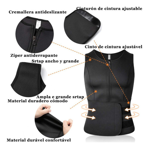 Hombre Sudor Sauna Chaleco Faja Shaper Quemar Grasa