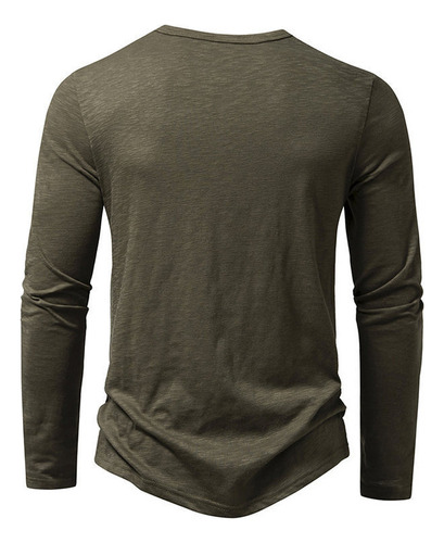 Playera De Manga Larga Para Hombre De Algodón De Bambú Con C