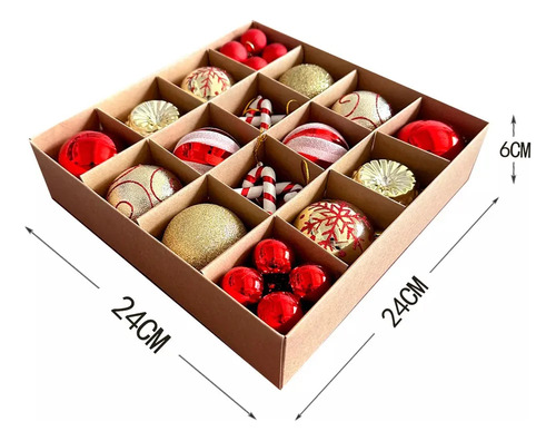 Set De Esferas Y Adornos Navideños Dk, 42 Unidades, Rosa Y A