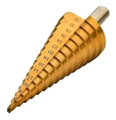 Imagen 2 de 3 de Set 3 Broca Conica Escalonada 4 A 32 Mm Paso A Paso