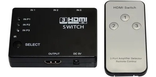 Switch Hdmi 108p 3 Puertos A 1 Con Control