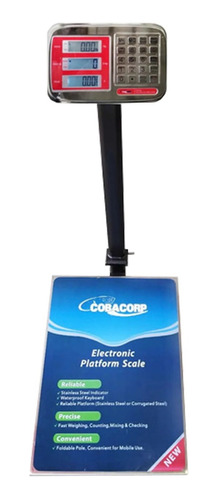 Báscula Digital Comercial Plataforma 150kg Cobacorp Uso Rudo