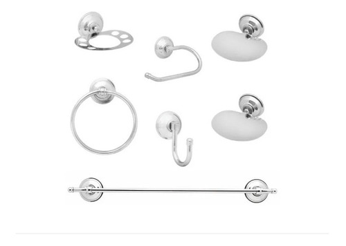 Set Kit Accesorios 7 Piezas Majos Argenta Baño Bronce Cromo